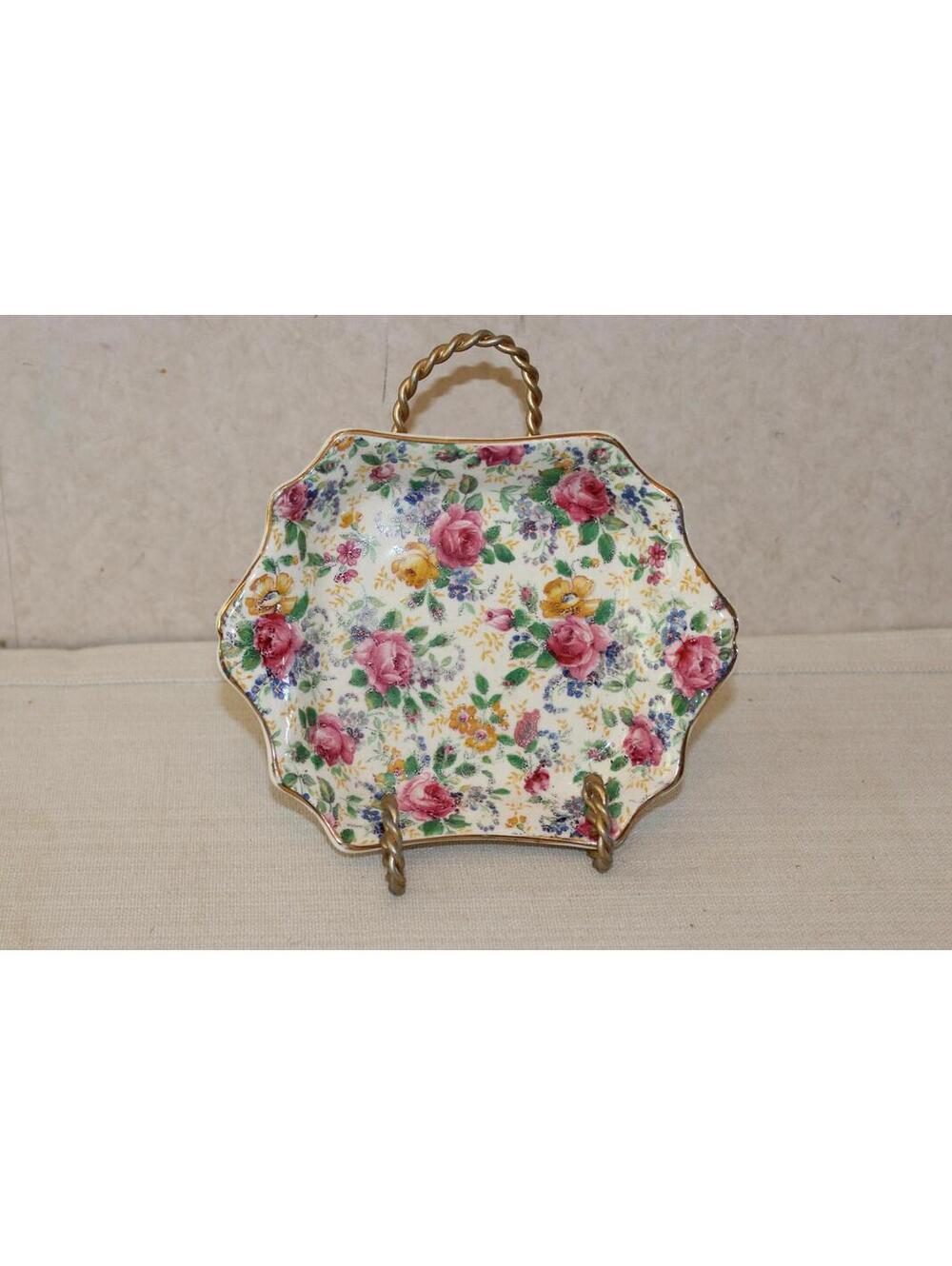 Vintage James Kent Chintz Rosalynde Diamond Sweet Meat Dish Tray